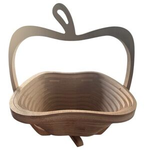 🍏 2-in-1 Apple-Shaped Wooden Fruit Basket & Trivet 🍏